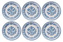 Hermia Juego de Platos de Servicio Cerámica Azul y Blanco 6 Piezas